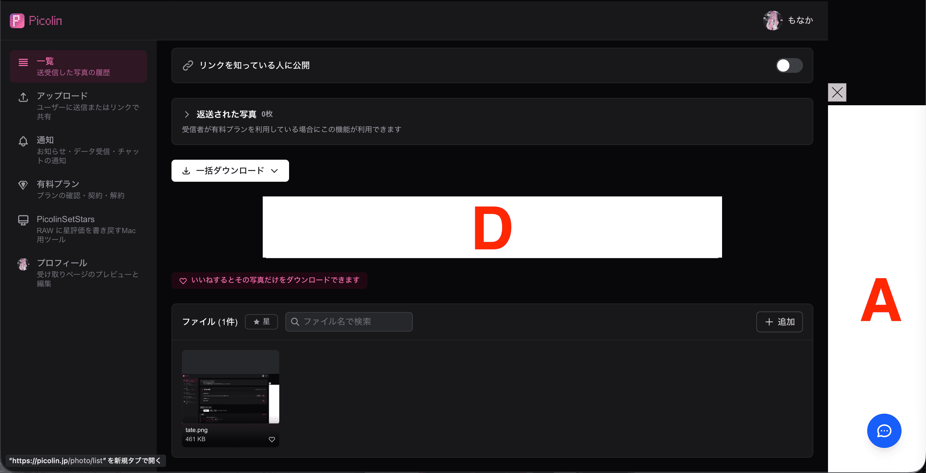 掲載枠 D: データ詳細画面のダウンロードボタン下に表示されるバナー